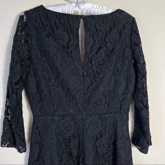 J Crew Black Lace Dress Size 4 Dark Feminine Wedding Guest Whimsigoth Party - Picture 5 of 9